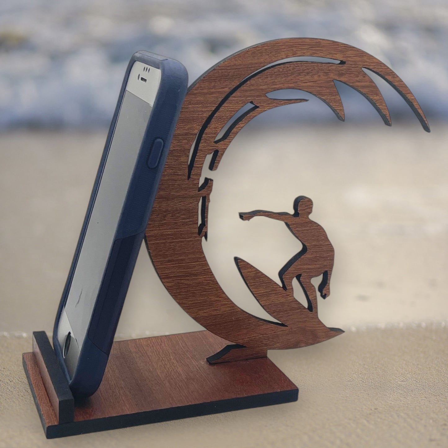 Surfer - Wood Phone Stand
