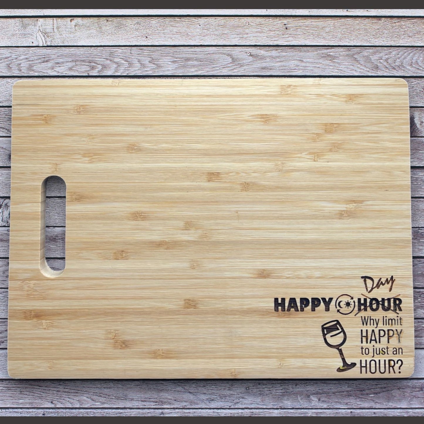 "Happy Day" Bamboo Cutting Board