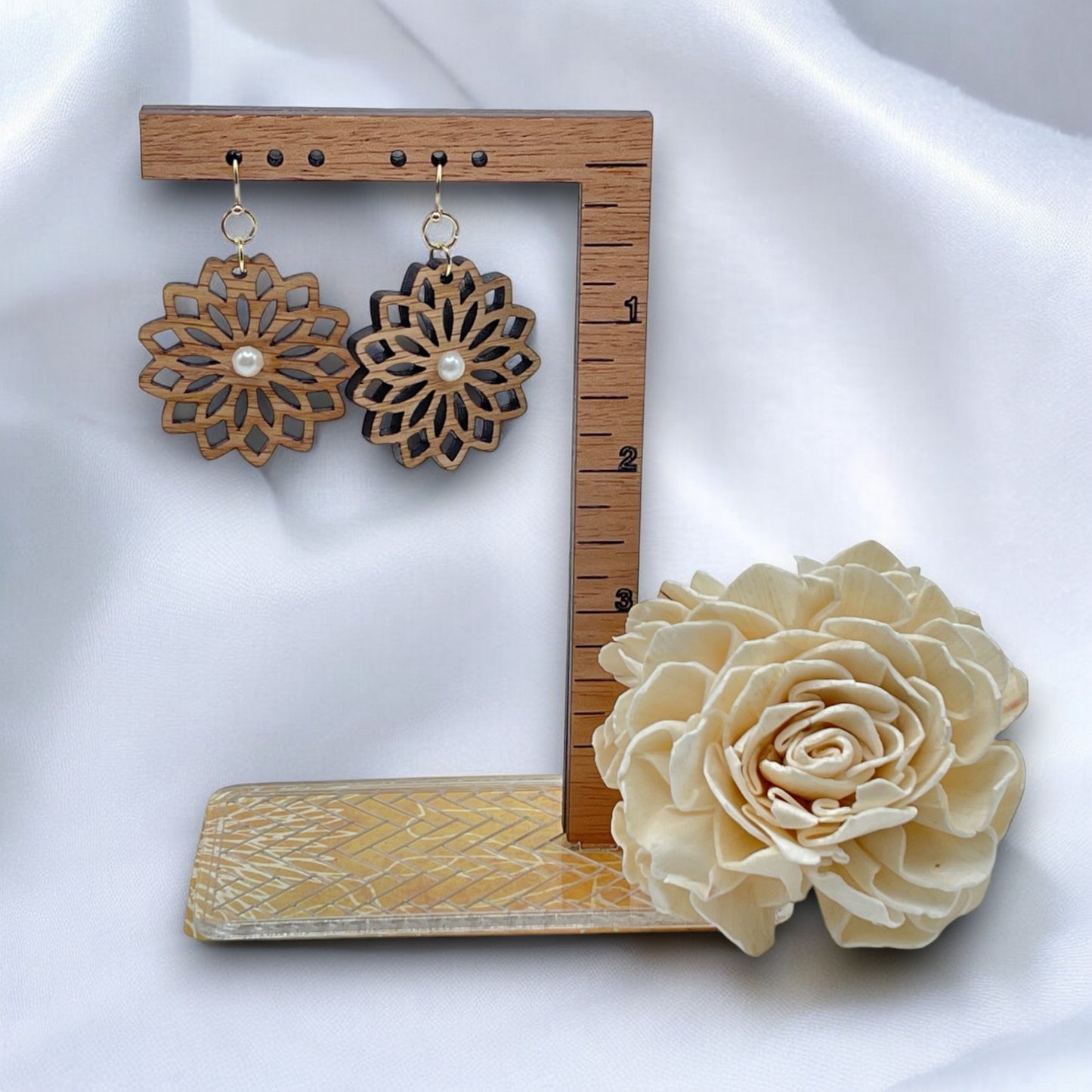 Floral Mandala Dangle Earrings