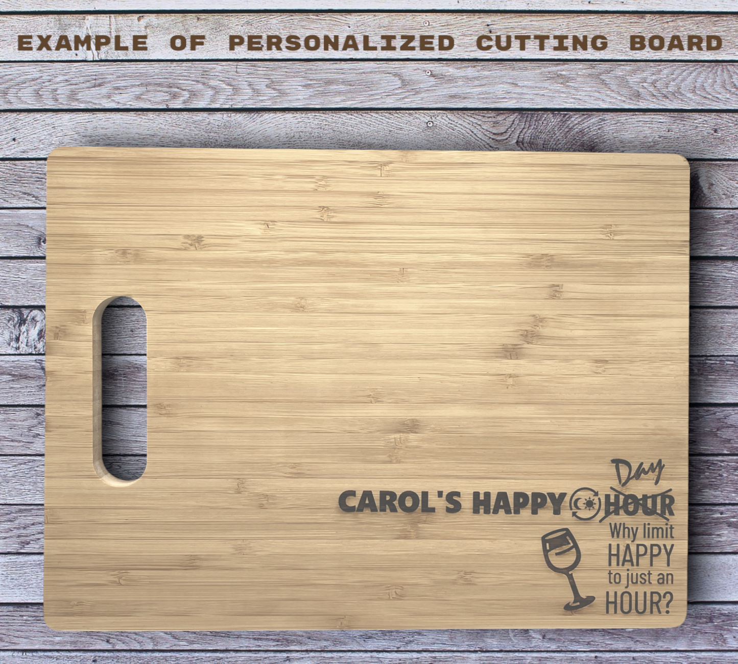 "Happy Day" Bamboo Cutting Board
