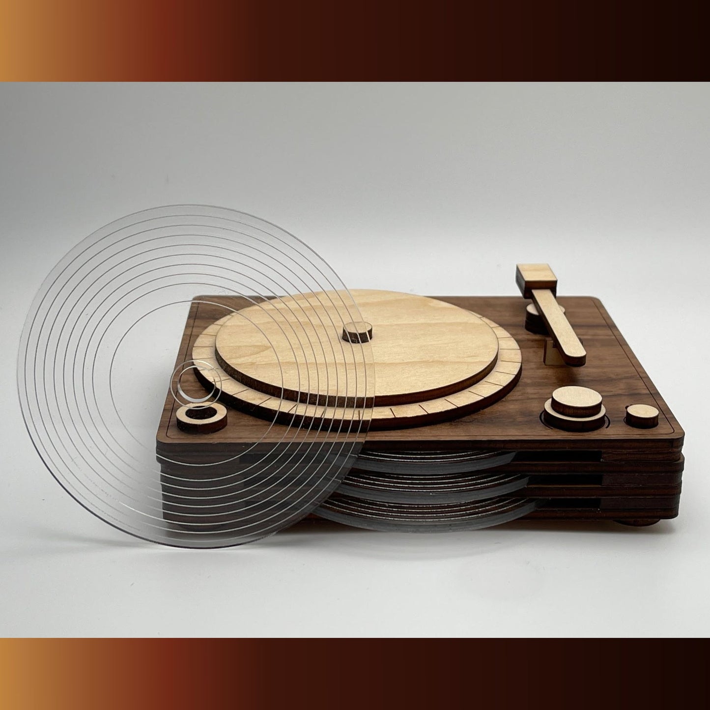 Retro Turntable Coaster Set