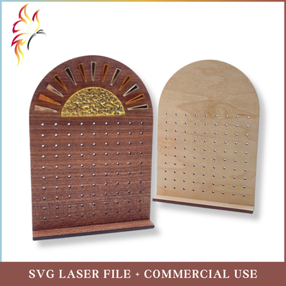 SVG Sunrise Arch Earring Display Stand, Laser-ready file