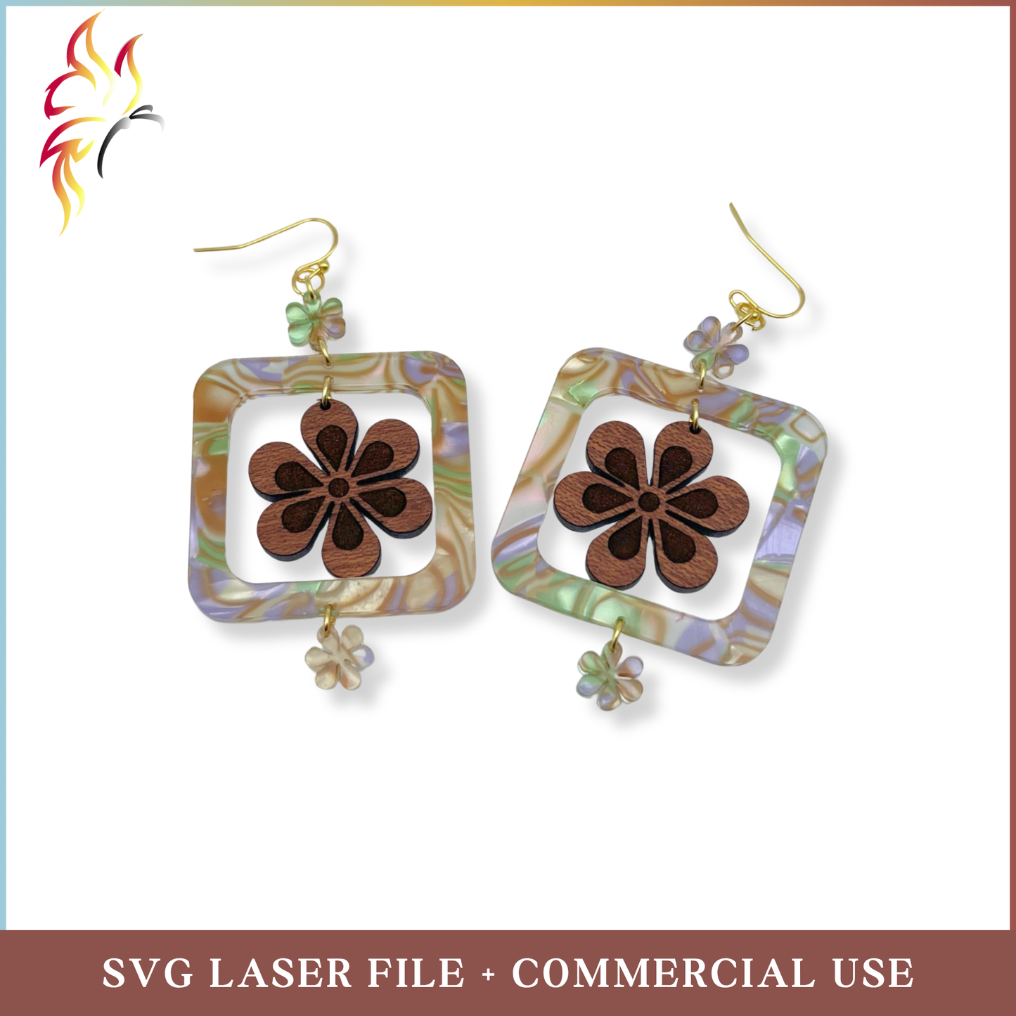 SVG Boho Blossom dangle earrings