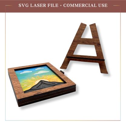 SVG Brighter Presence Sliding Frame with easel, laser cutting file