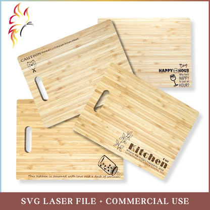 SVG Funny Cutting Board Engraves, Laser Cut
