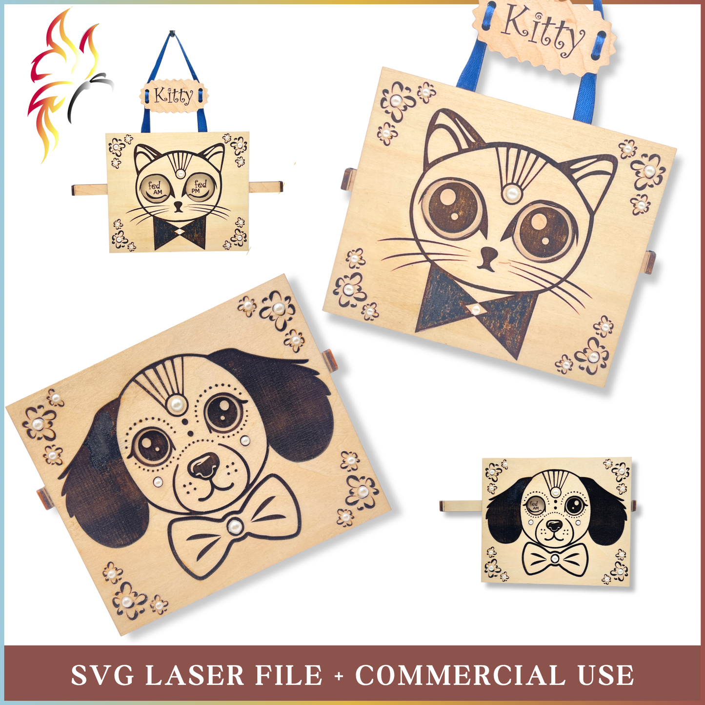 SVG Dog Cat Feeding Tracker Sign – Pet Care Reminder