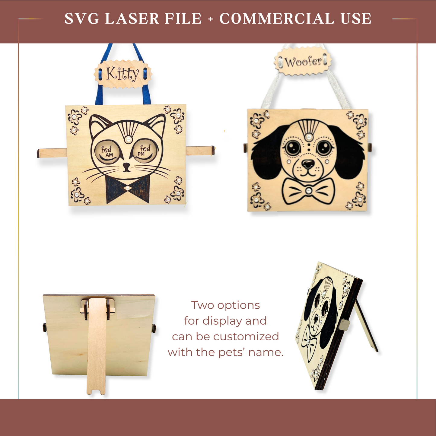 SVG Dog Cat Feeding Tracker Sign – Pet Care Reminder