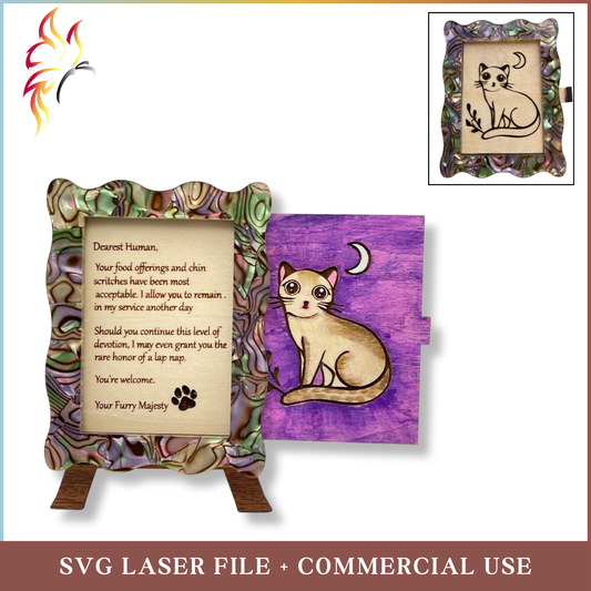 SVG Feline Decree Sliding Frame with easel