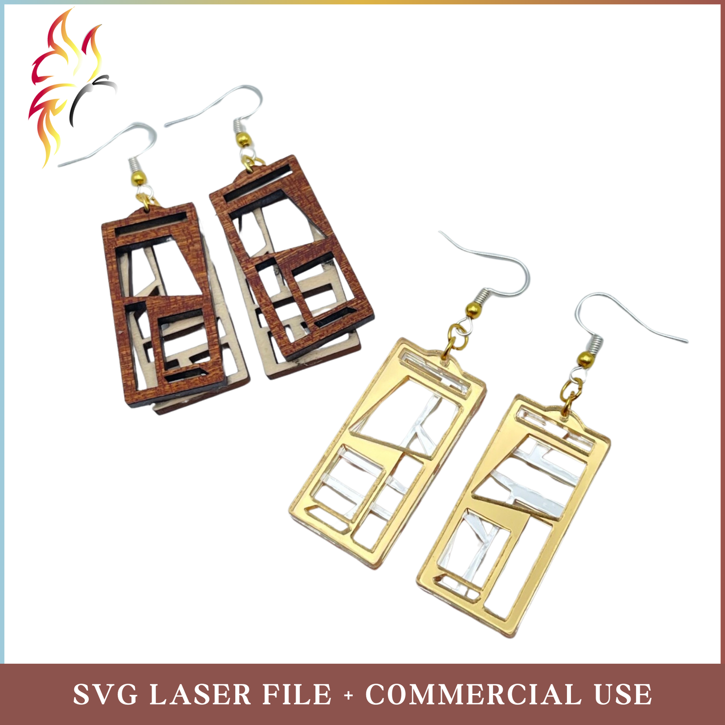 SVG Framed Geometry Earrings