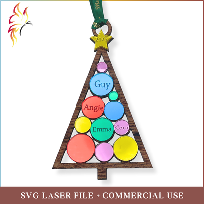 SVG Mirrored Circles Tree Ornament