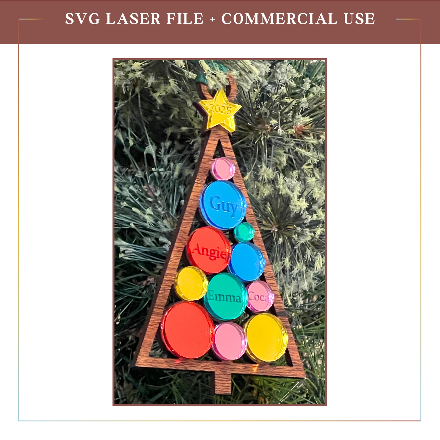 SVG Mirrored Circles Tree Ornament