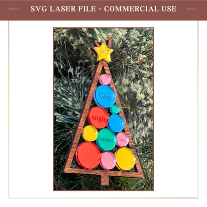 SVG Mirrored Circles Tree Ornament