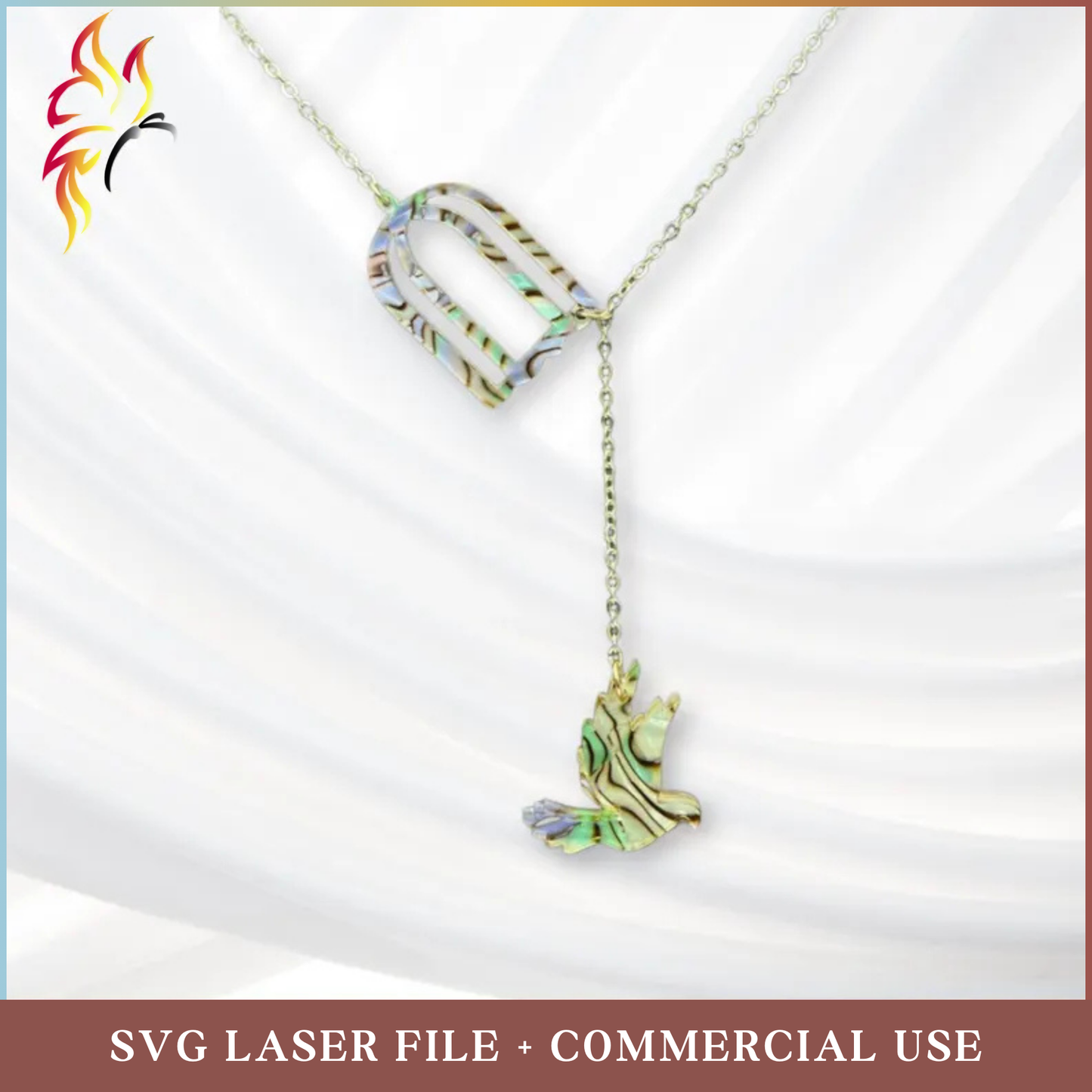 SVG Art of Escape Birdcage & Bird Necklace Charm
