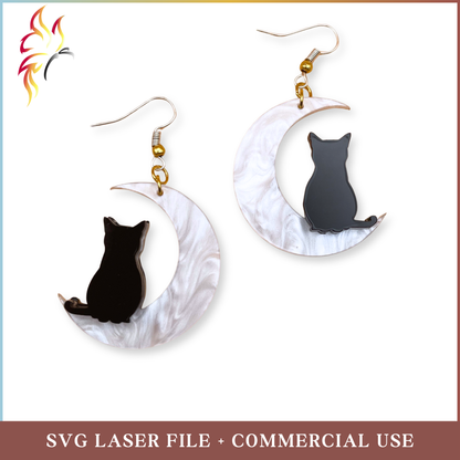 SVG Purrfectly Lunar Earrings