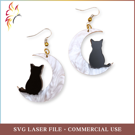SVG Purrfectly Lunar Earrings