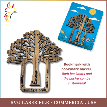 SVG Under the Tree Bookmark with Backer