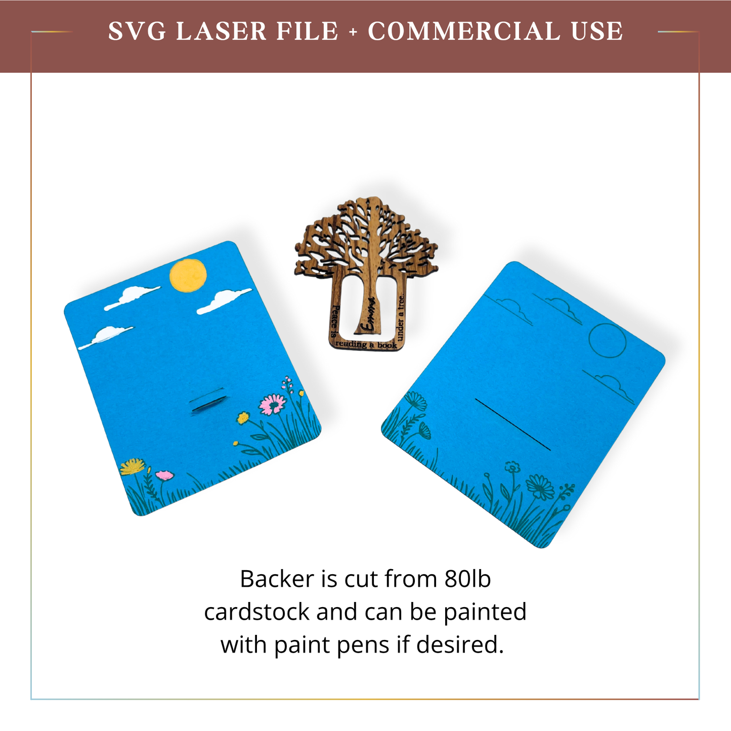 SVG Under the Tree Bookmark with Backer