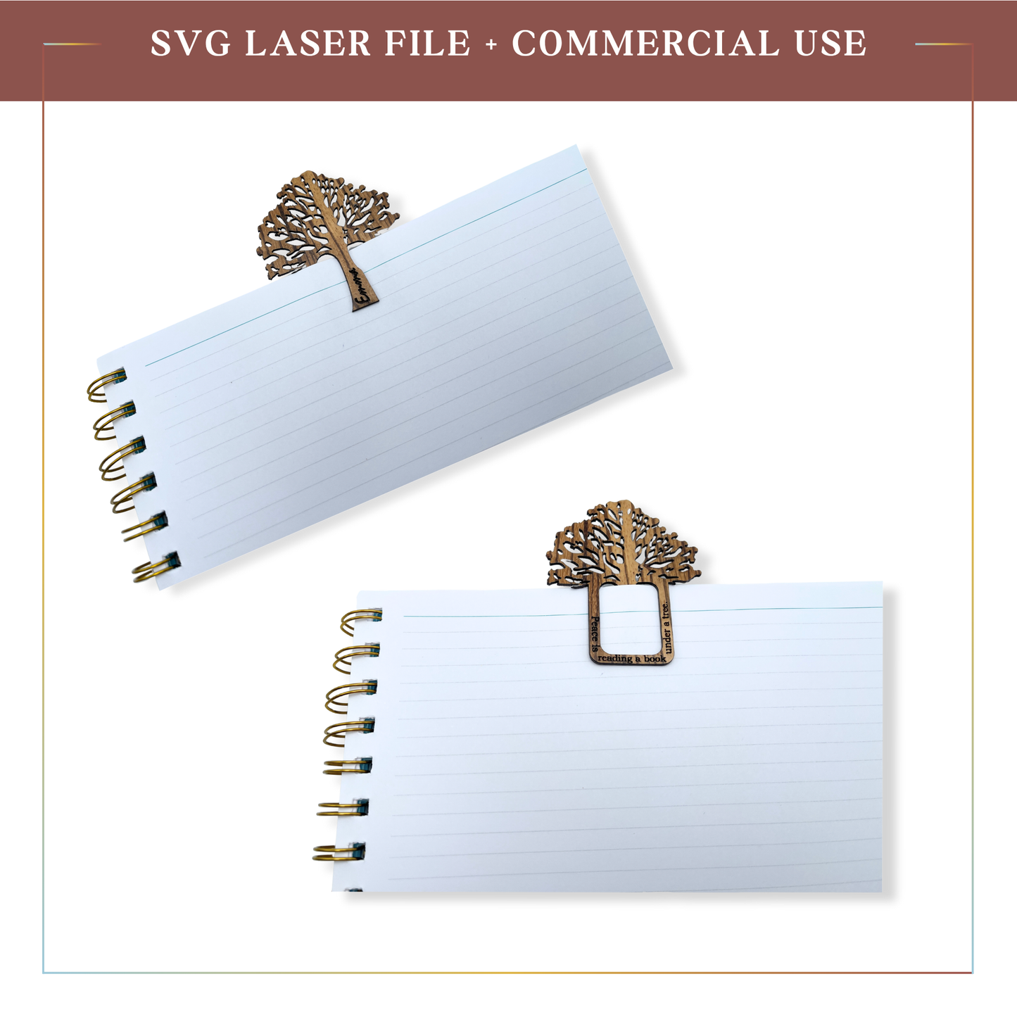 SVG Under the Tree Bookmark with Backer