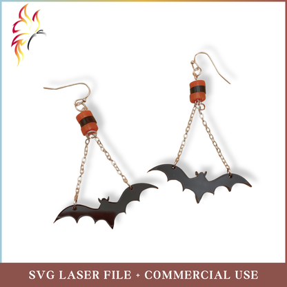 SVG Twirly Twilight Bat Earrings