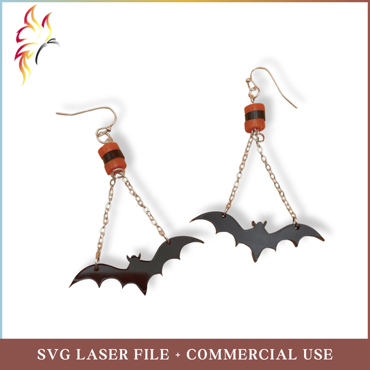 SVG Twirly Twilight Bat Earrings