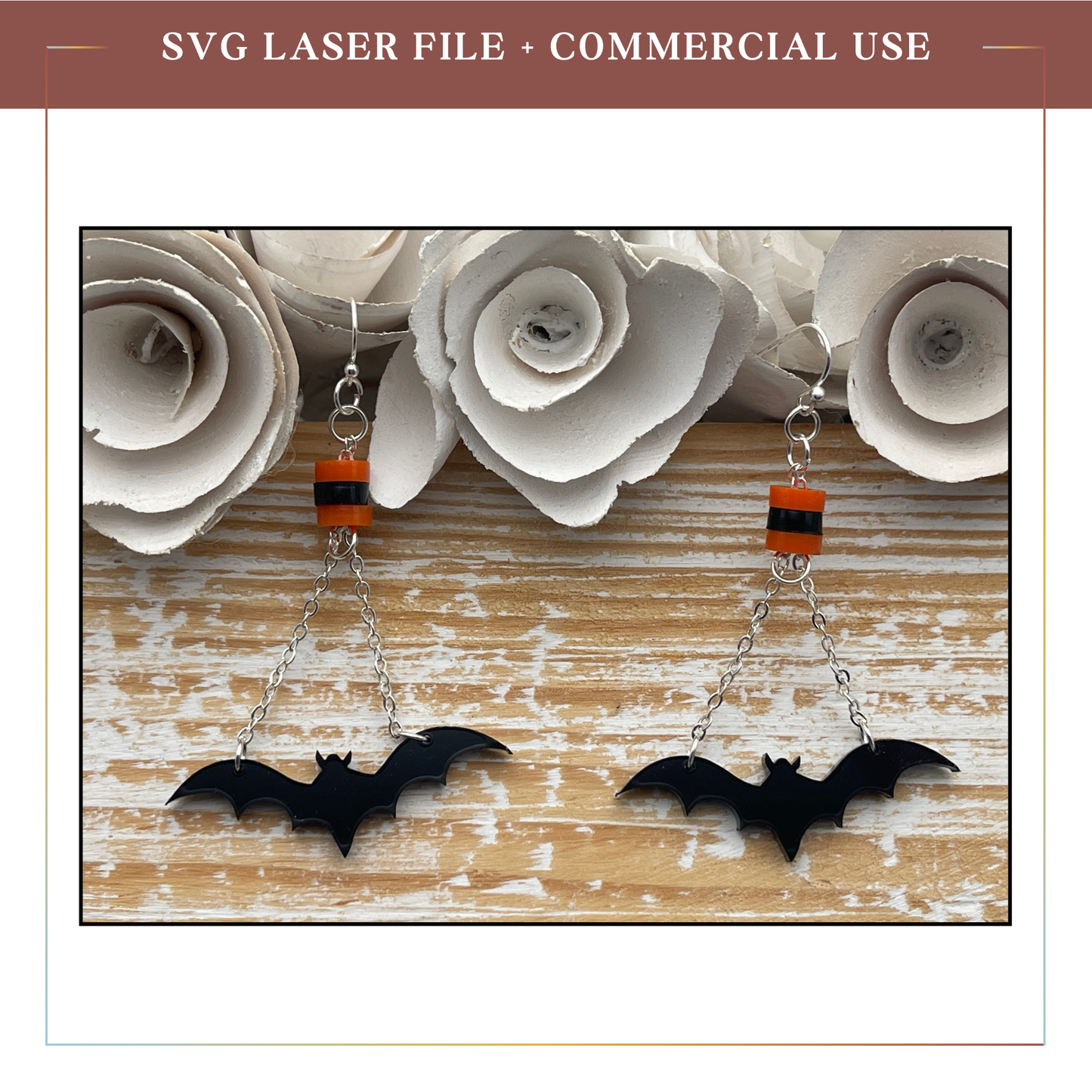 SVG Twirly Twilight Bat Earrings