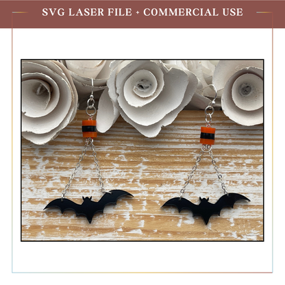 SVG Twirly Twilight Bat Earrings