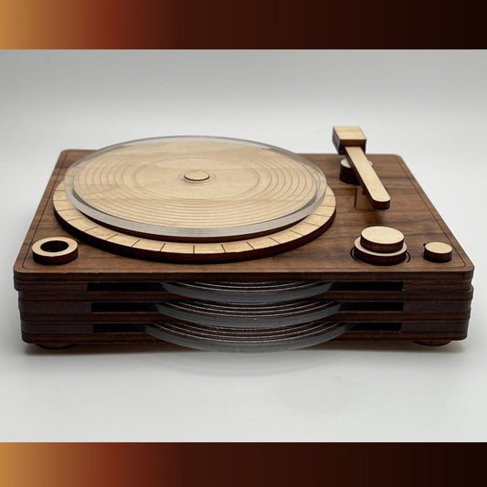 Retro Turntable Coaster Set