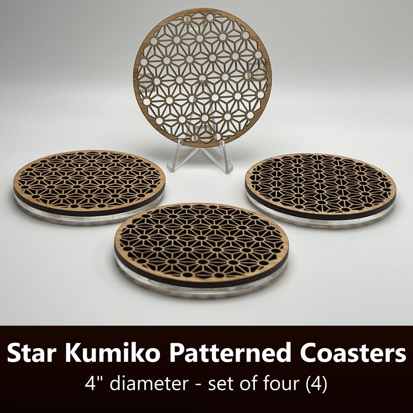 Star Kumiko Patterned Coaster Set