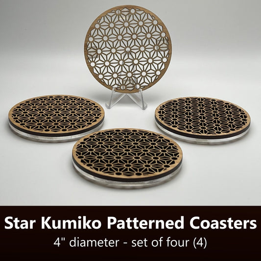 Star Kumiko Patterned Coaster Set